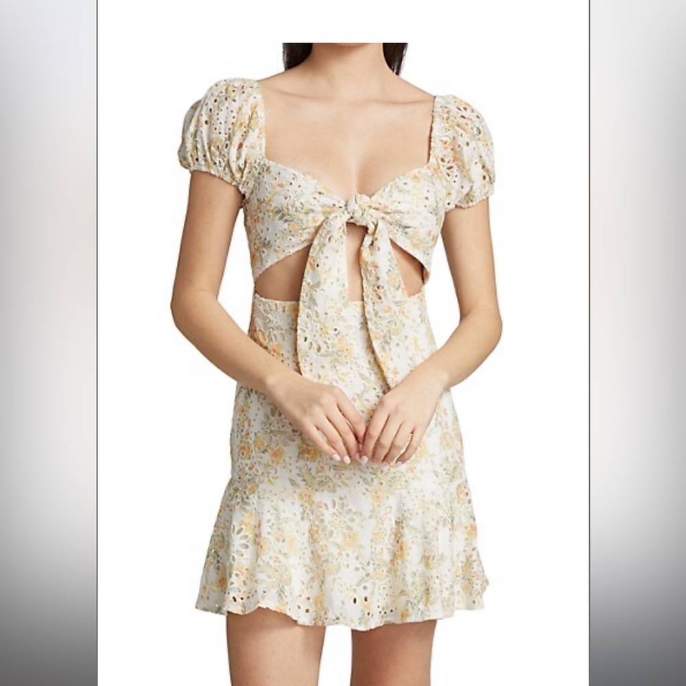 EN SAISON
Eyelet Tie-Front Cut-Out Minidress